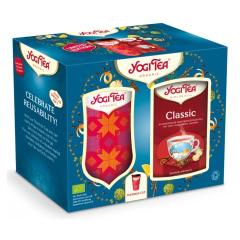 Yogi Tea, Pachet cadou, cana termos specială 350 ml +1 ceai bio classic 17 pliculete 37.4g, editie limitata, yogi, biomag.ro