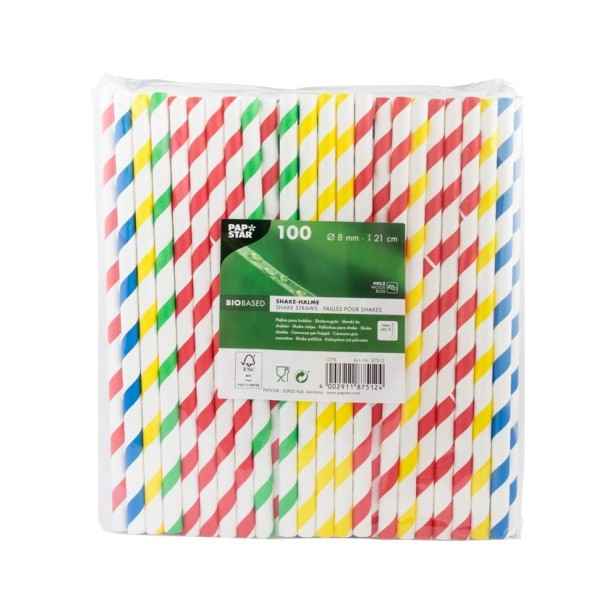 Paie din carton bio pentru shakes, 100 bucati pap star