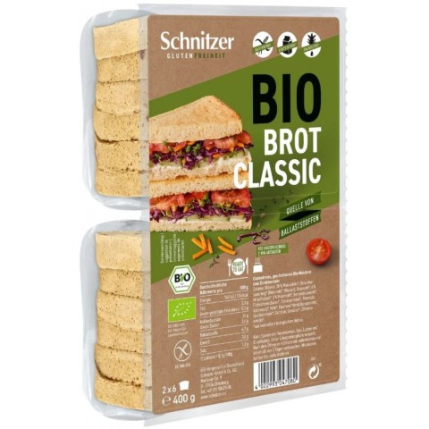 Fresh Bio, Paine bio alba de toast, fara gluten, 400g schnitzer glutenfree, biomag.ro
