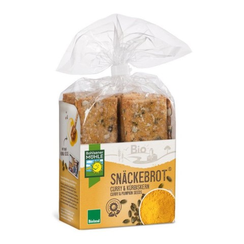 Snacksuri, Paine bio crocanta cu seminte de dovleac si curry, 200g bohlsener muhle, biomag.ro