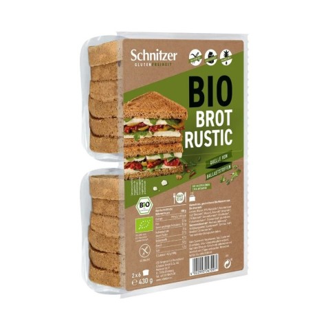 Fresh Bio, Paine bio neagra de toast, fara gluten, 430g schnitzer glutenfree, biomag.ro