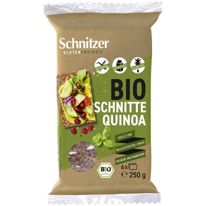 Paine bio din quinioa fara gluten 6 felii - 250 g  - Biomag.ro