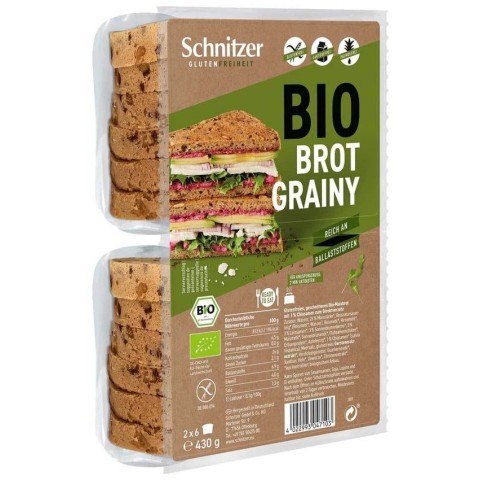 Fresh Bio, Paine toast bio fara gluten, cu seminte de chia, 430g schnitzer gluten free, biomag.ro