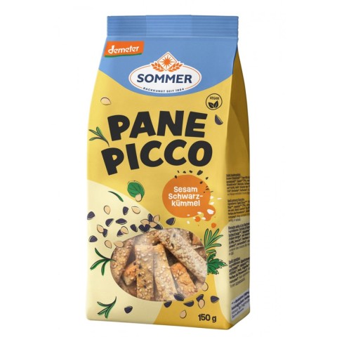 Sommer, Panne picco mini grisine bio cu susan si chimen negru, demeter 150g, biomag.ro