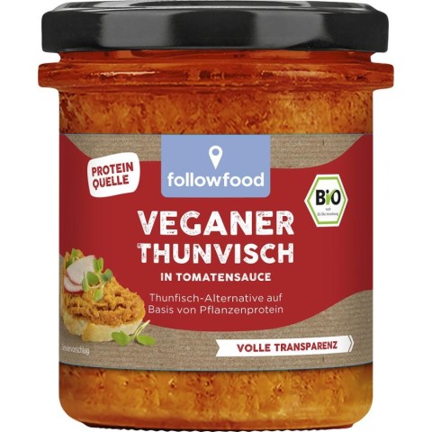 Followfish, Pasta bio alternativa la ton cu rosii pe baza de proteina vegetala - 180 g, biomag.ro