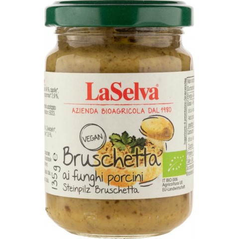 LaSelva, Pasta bio bruschetta pe baza de ciuperci porcini, 130g, biomag.ro