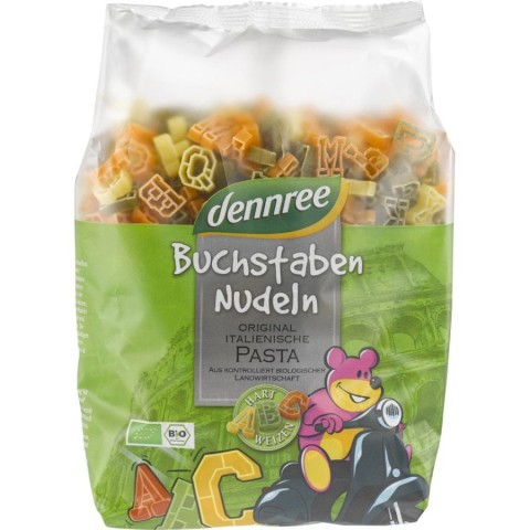 Paste bio pentru copii, Paste litere colorate din grau dur - 500 g, biomag.ro