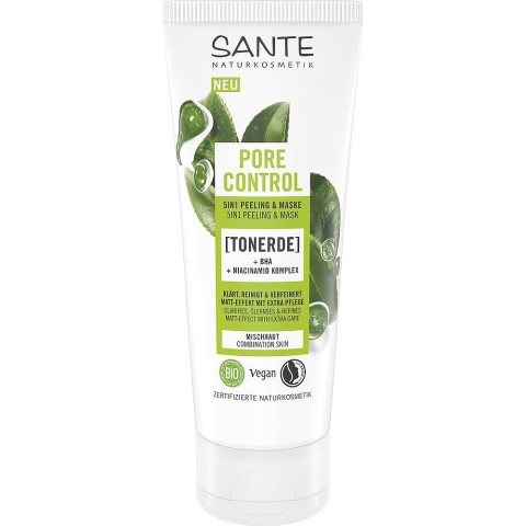 Sante, Peeling si masca pore control 5in1 cu bha si niacinamida - 100 ml, biomag.ro