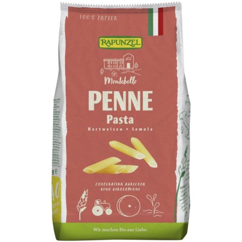 Paste bio din grau, Penne semola bio - 500 g, biomag.ro