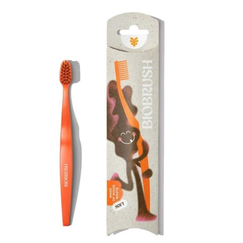 Biobrush, Periuta de dinti pentru copii portocalie - 1 buc, biomag.ro