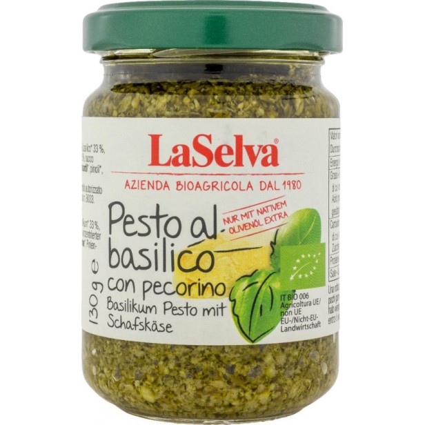 Pesto bio cu busuioc si branză de oaie, 130g