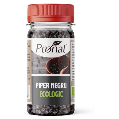 Condimente naturale, Piper negru boabe bio, 55g, biomag.ro