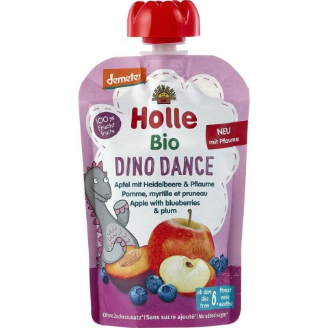 Holle, Piure bio de mere cu afine si prune pentru copii 6 luni - 100 g, biomag.ro