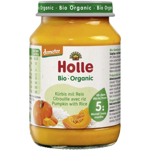 Piure bio copii, Piure bio din dovleac cu orez pentru copii fara gluten 5 luni - 190 g, biomag.ro