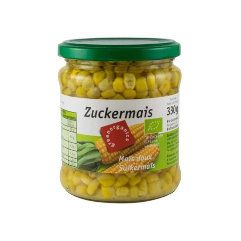 Conserve, pateuri, Porumb dulce bio, 330g/230g green organics, biomag.ro