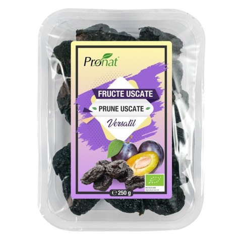 Fructe uscate, Prune bio uscate, fara samburi, 250g, biomag.ro