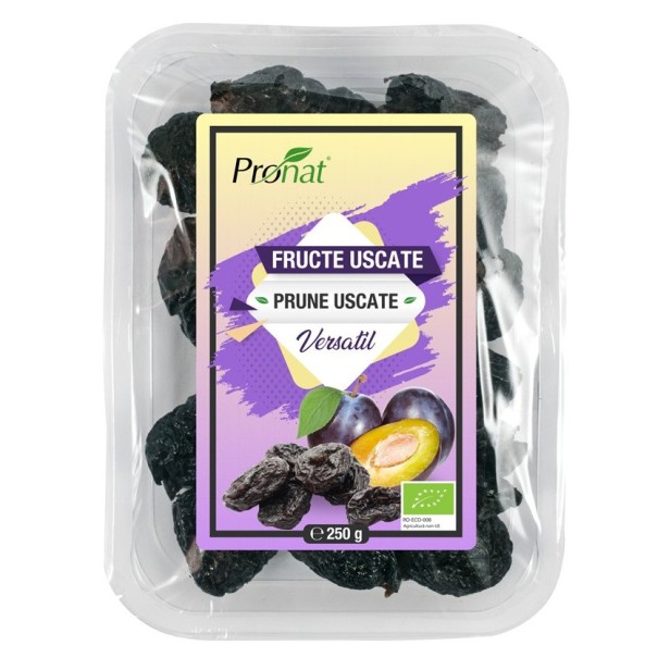 Prune bio uscate, fara samburi, 250g