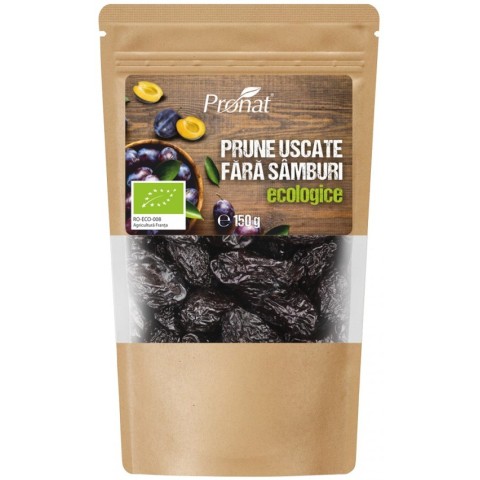 Fructe uscate, Prune uscate bio, fara samburi, 150g, biomag.ro