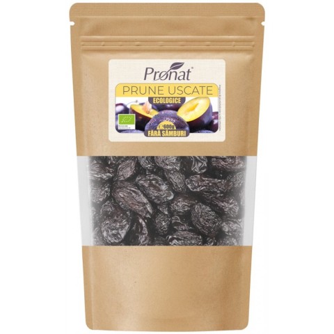 Fructe uscate, Prune uscate bio, fara samburi, 600g, biomag.ro