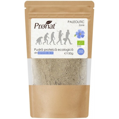 Produse vegane si de post, Pudra proteica bio din seminte de in, 150g, biomag.ro