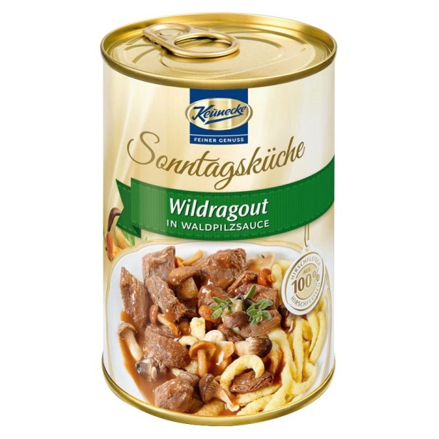 Ragu de vanat in sos de ciuperci salbatice, 400g keunecke