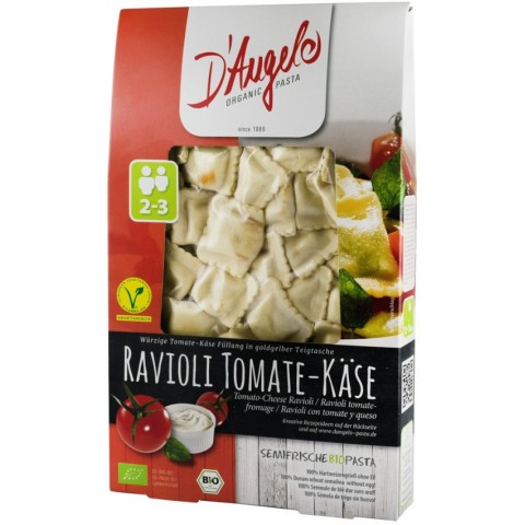 D'angelo, Ravioli bio cu rosii si branza, 250g d'angelo, biomag.ro