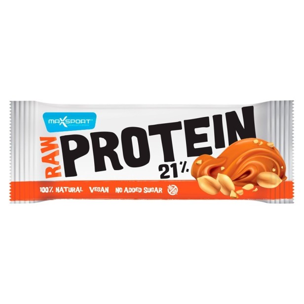 Raw protein 21% baton proteic cu alune si sare vulcanica, 50g max sport