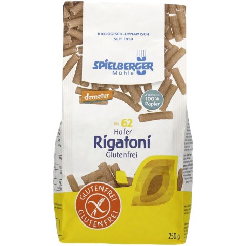 Spielberger, Rigatoni bio din ovaz fara gluten - 250 g, biomag.ro