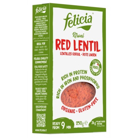 Felicia, Risoni cu linte rosie, bio, 250g, biomag.ro