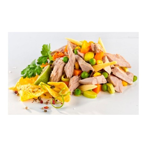 Conserve, pateuri, Salata de ton texas cu legume bio si ulei de floarea soarelui presat la rece, 200g, biomag.ro