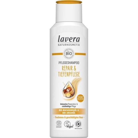 Lavera, Sampon pentru ingrijire si reparare cu ulei bio de macadamia si ulei bio de argan - 250 ml, biomag.ro