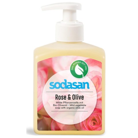 Sodasan, Sapun lichid cu trandafir si masline bio - 300 ml, biomag.ro