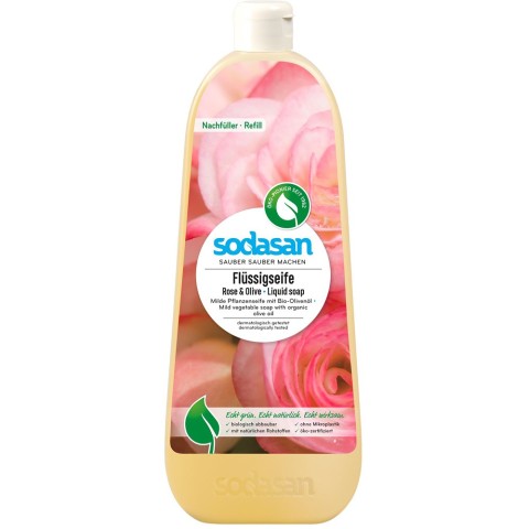 Sodasan, Sapun lichid cu trandafir si masline bio - 1 l, biomag.ro