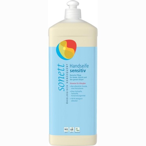 Sonett, Sapun lichid fara miros pentru alergici rezerva - 1 l, biomag.ro