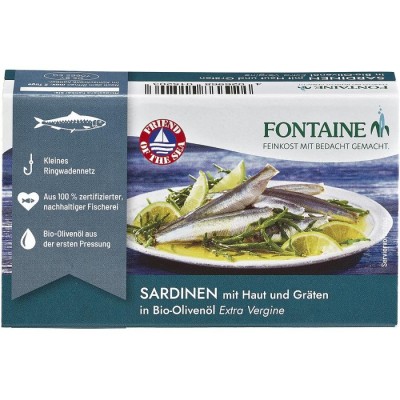 Sardine intregi in ulei bio de masline extravirgin - 120 g