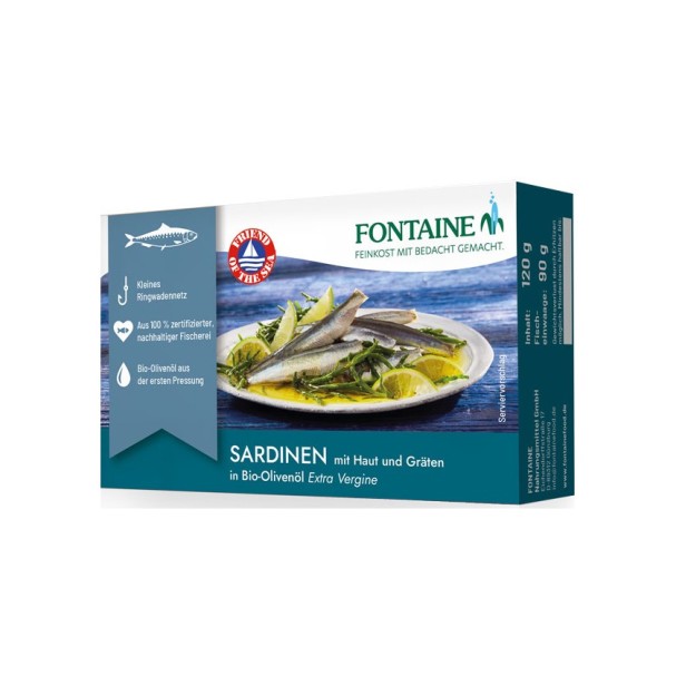 Sardine in ulei de masline extravirgin, 120g