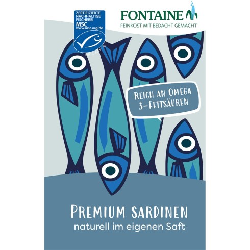 Sardine premium naturale in suc propriu - 120 g