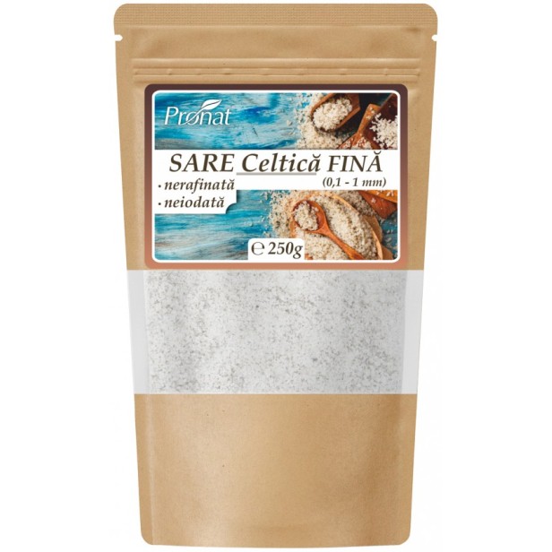 Sare celtica fina, nerafinată, neiodata, 250g