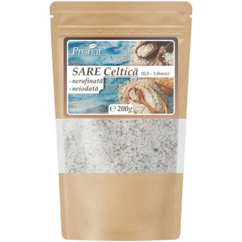Sare celtica grunjoasa, nerafinată, neiodata, 200g