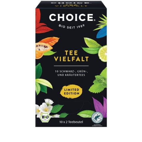 Choice, Selectie de ceai tea diversity - 10 feluri de ceai bio x 2 pliculete / 38.0g choice®, biomag.ro