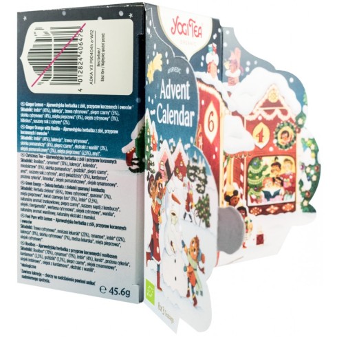 Selectie de ceaiuri bio de craciun, calendar advent, 24 pliculete, 45.6g yogi