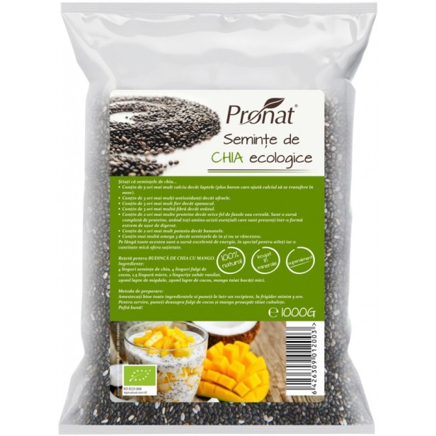 Seminte de chia bio, 1000g