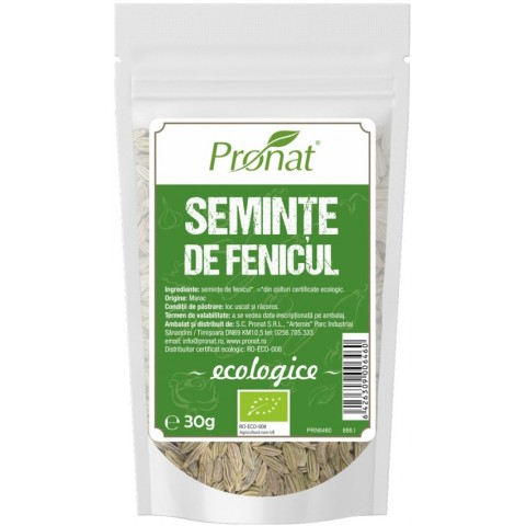 Pronat Zipp Pack, Seminte de fenicul bio, 30g, biomag.ro