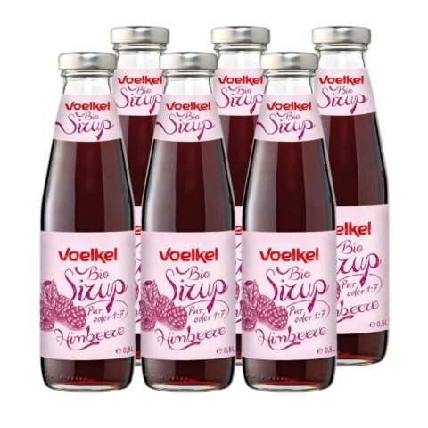 Siropuri naturale, Sirop bio de zmeura 1:7, 500ml voelkel x 6 buc, biomag.ro