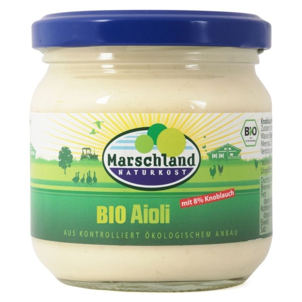 Sos bio aioli cu 8% usturoi, 180g / 190ml