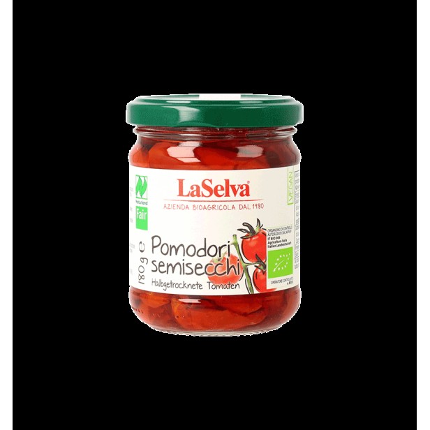 Rosii bio semi-uscate in ulei de masline, 180g