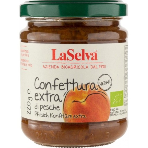 LaSelva, Dulceata bio extra de piersici, 220g, biomag.ro