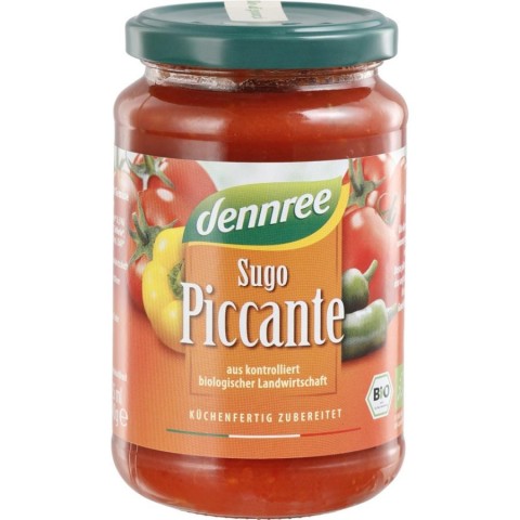 Dennree, Sos de rosii cu legume sugo picante - 340 g, biomag.ro