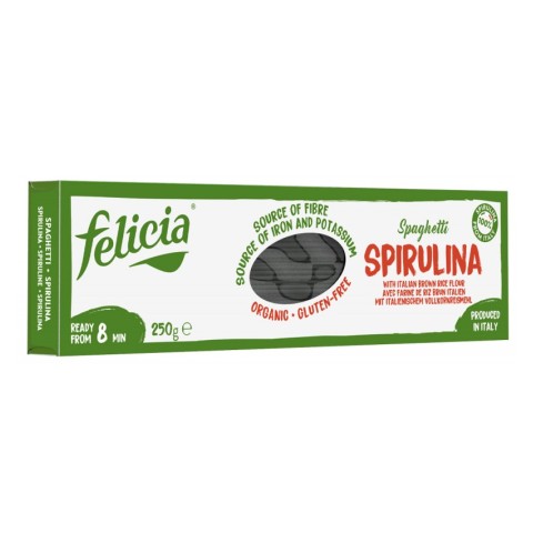 Felicia, Spaghetti bio din faina de orez integral si spirulina, 250g, biomag.ro