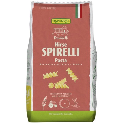 Paste bio din grau, Spirelli semola cu mei bio - 500 g, biomag.ro